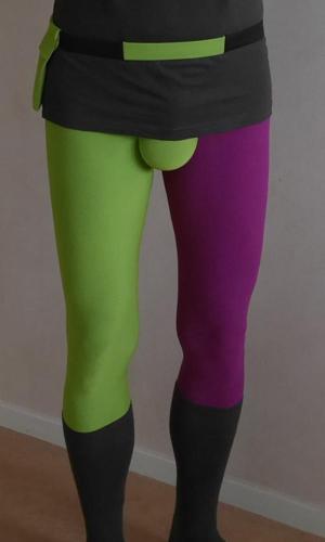 Dual colored meggings for men
